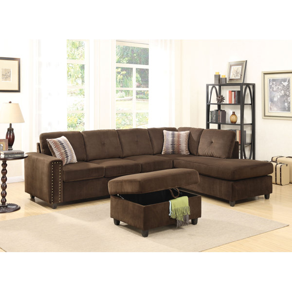 Lark Manor Chewelah 2 Piece Velvet Sectional & Reviews Wayfair